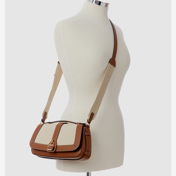 Nine West Brown and Cream Crossbody Bag with Adjustable Strap - Picture 2 of 13